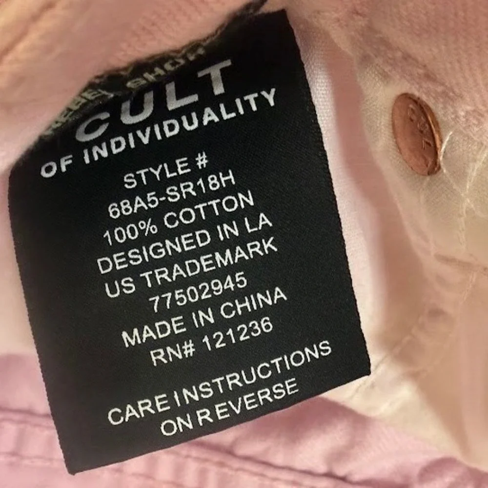 Cult of Individuality Rebel Short Pink Blue Tie Dye Distressed Denim 30X12